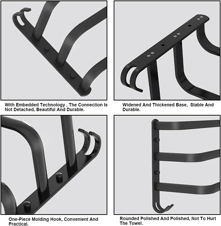 HONPHIER Handtuchhalter Bad 3 Tier Handtuchstange Badezimmer Aluminium Wand-handtuchhalter Handtuchh