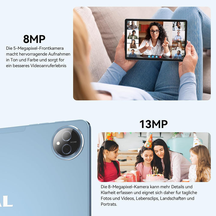 FEONAL 2025 Neueste Tablet 11 Zoll Android 15 Tablets Blau, Blau