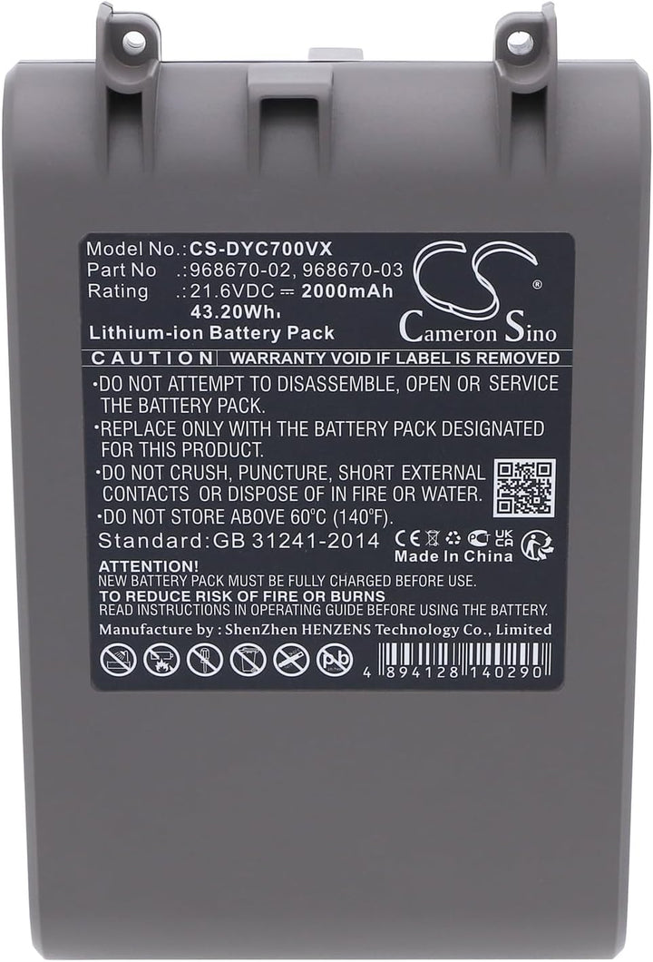 CS-DYC700VX Akku 2000mAh Kompatibel mit [Dyson] SV11, V7, V7 Animal, Motorhead Pro, Motorhead Vacuum