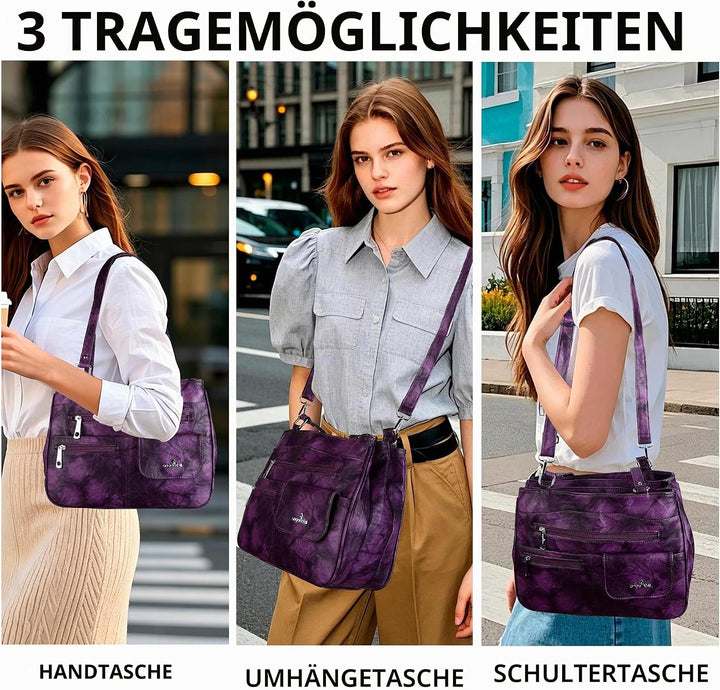 Angel Kiss Tasche Leder Damenhandtasche Schultertasche Handtaschen Wasserdicht Tragetasche Multifunk