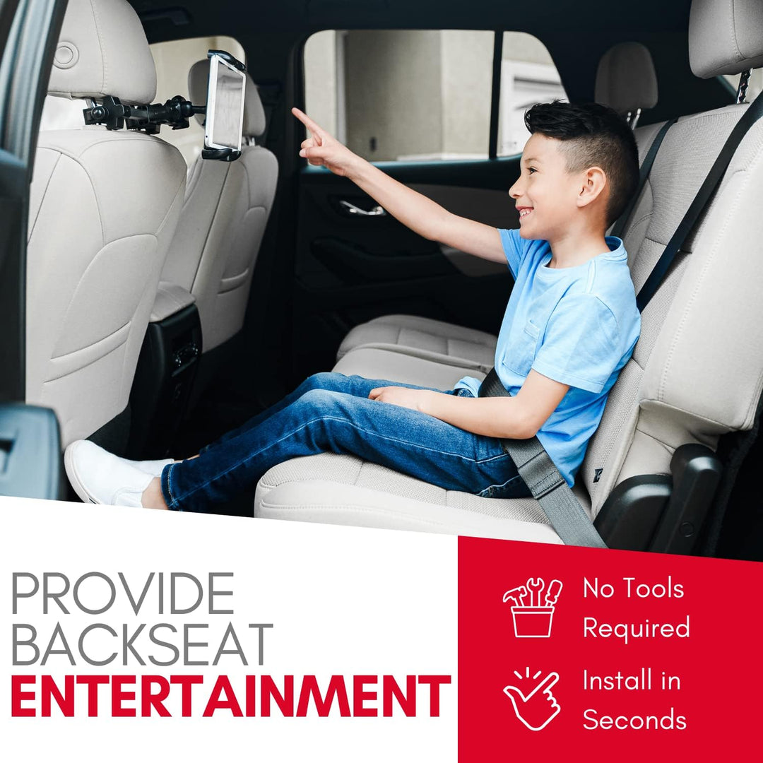 Macally Kfz-Kopfstützen-Halterung für iPad Pro/Air/Mini, Tablets, Nintendo Switch Silber, silber