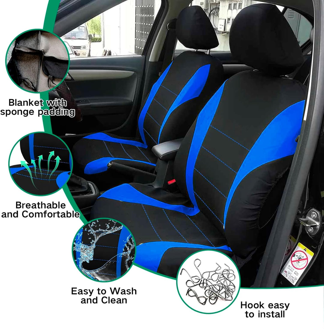 2 Stück Autositzbezüge für Vordersitze,Atmungsaktiv Autositzschoner Airbag-kompatibler Autositzabdec