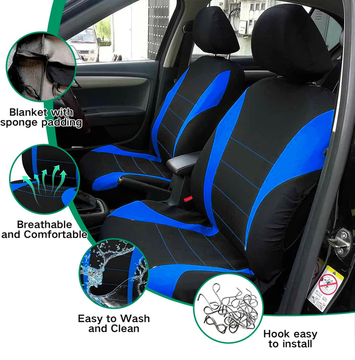 2 Stück Autositzbezüge für Vordersitze,Atmungsaktiv Autositzschoner Airbag-kompatibler Autositzabdec
