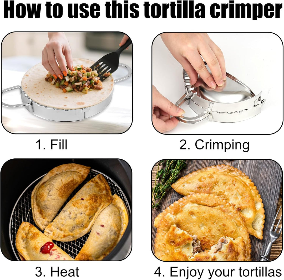 Penitue Tortilla-Versiegeler, 15 cm Durchmesser Edelstahl Tortilla-Presse für Burritos Teigtaschen-C