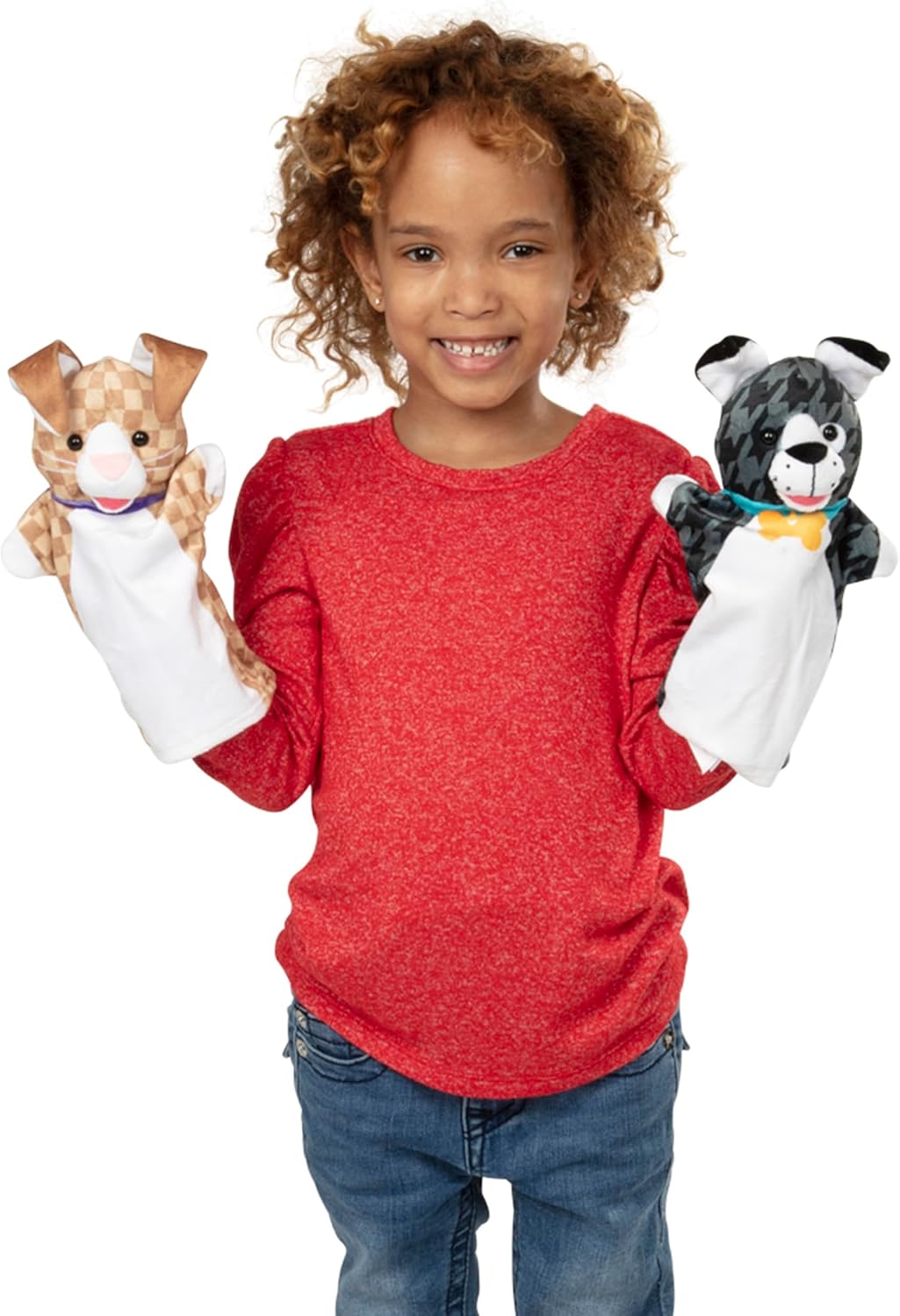 Melissa & Doug Tierfreunde-Handpuppen, 6er-Set (Katze, Hund, Pferd, Papagei, Schildkröte, Hase, Pfer