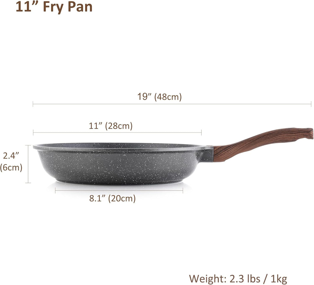 SENSARTE 28cm Antihaft Bratpfanne Skillet, Schweizer Granit Beschichtung Omelette Pfanne, Gesunde St