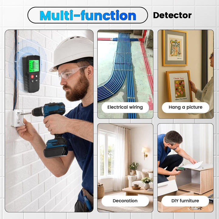 Leitungssucher Ortungsgerät, 5 in 1 Multifunktions Wand Scanner Detektor Stud Finder, Leitungssuchge