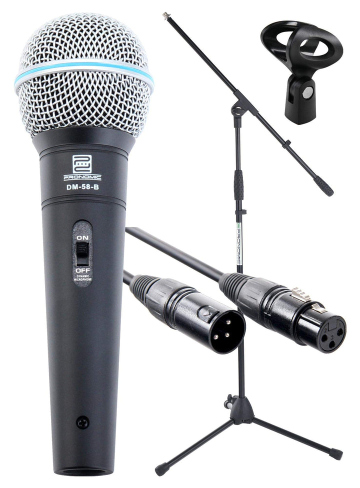 Pronomic Superstar Mikrofonset (Komplettset, dynamisches Gesangs Mikrofon, Galgenständer, 5m XLR-Kab