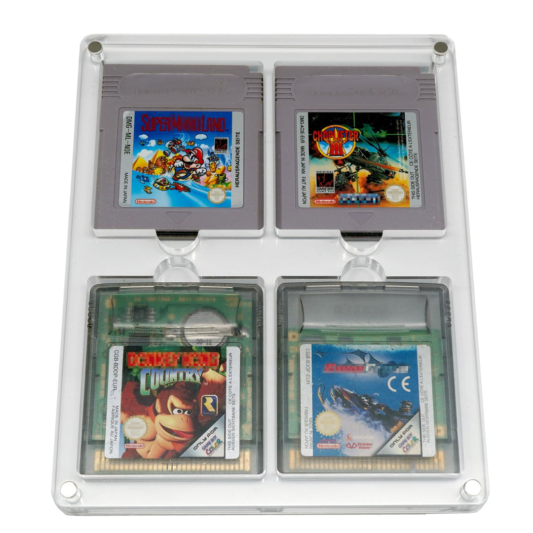 RetroRetter 3x Acryl Case 4-Fach für GameBoy Classic & Color Spiele Module - UV Schutz Protector Sch