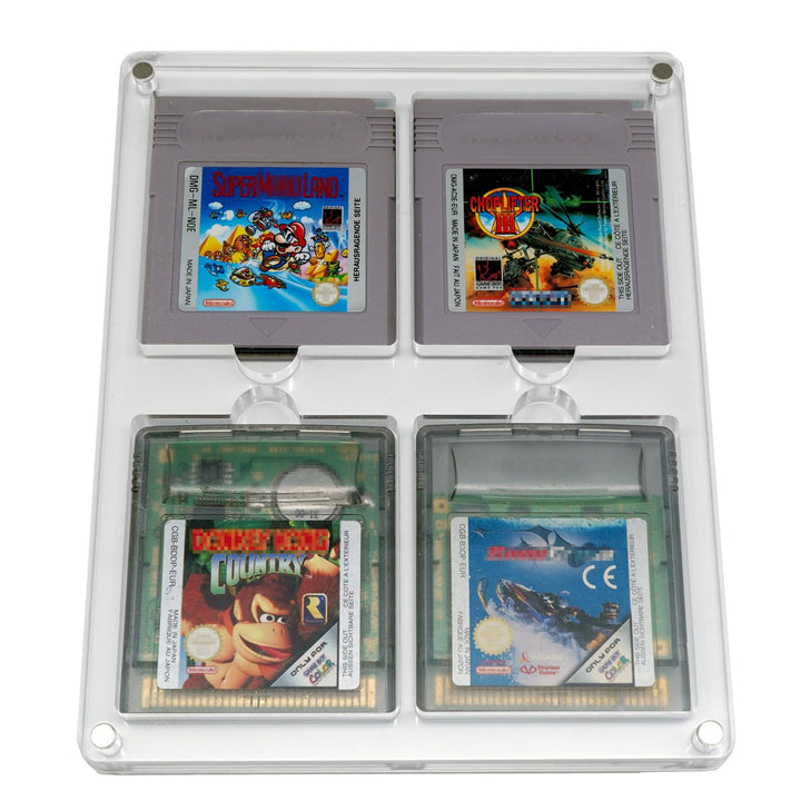 RetroRetter 3x Acryl Case 4-Fach für GameBoy Classic & Color Spiele Module - UV Schutz Protector Sch