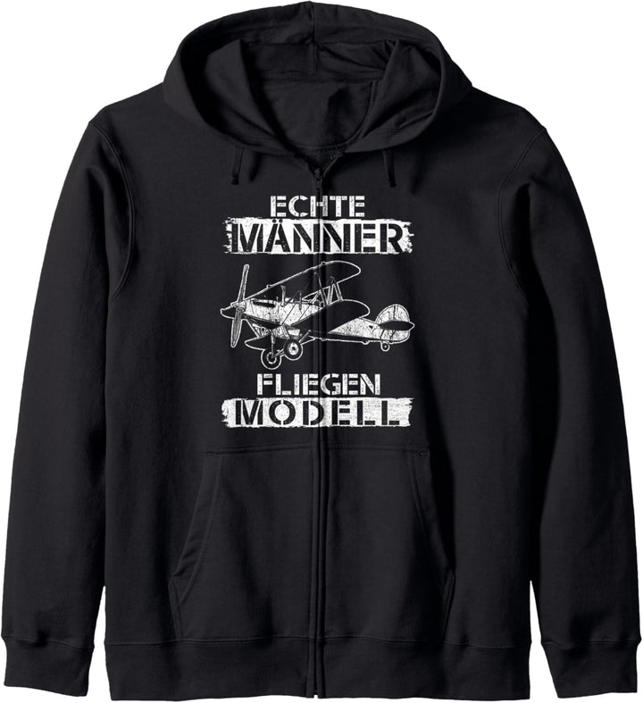 Echte Männer fliegen Modell Modellflieger Modellbauer Kapuzenjacke