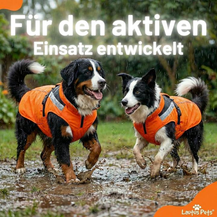 Wasserdichter Hunderegenmantel, reflektierenden Sicherheitsstreifen & Leinenöffnung – Leichte, jacke