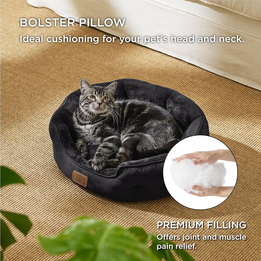 BEDSURE Katzenbett waschbar Katzen Bettchen - 51x48x15cm Katzenbett mit zweiseitig Innenkissen Katze