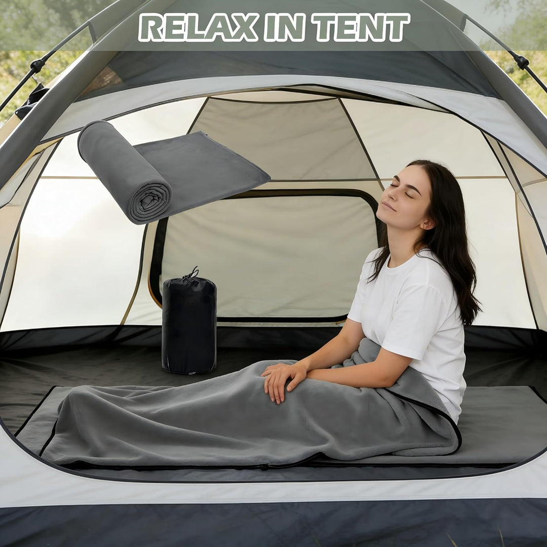 Hüttenschlafsack Baumwolle & Ultralight Inlett Schlafsack – 180x80 cm Kompakter Polarfleece Innensch