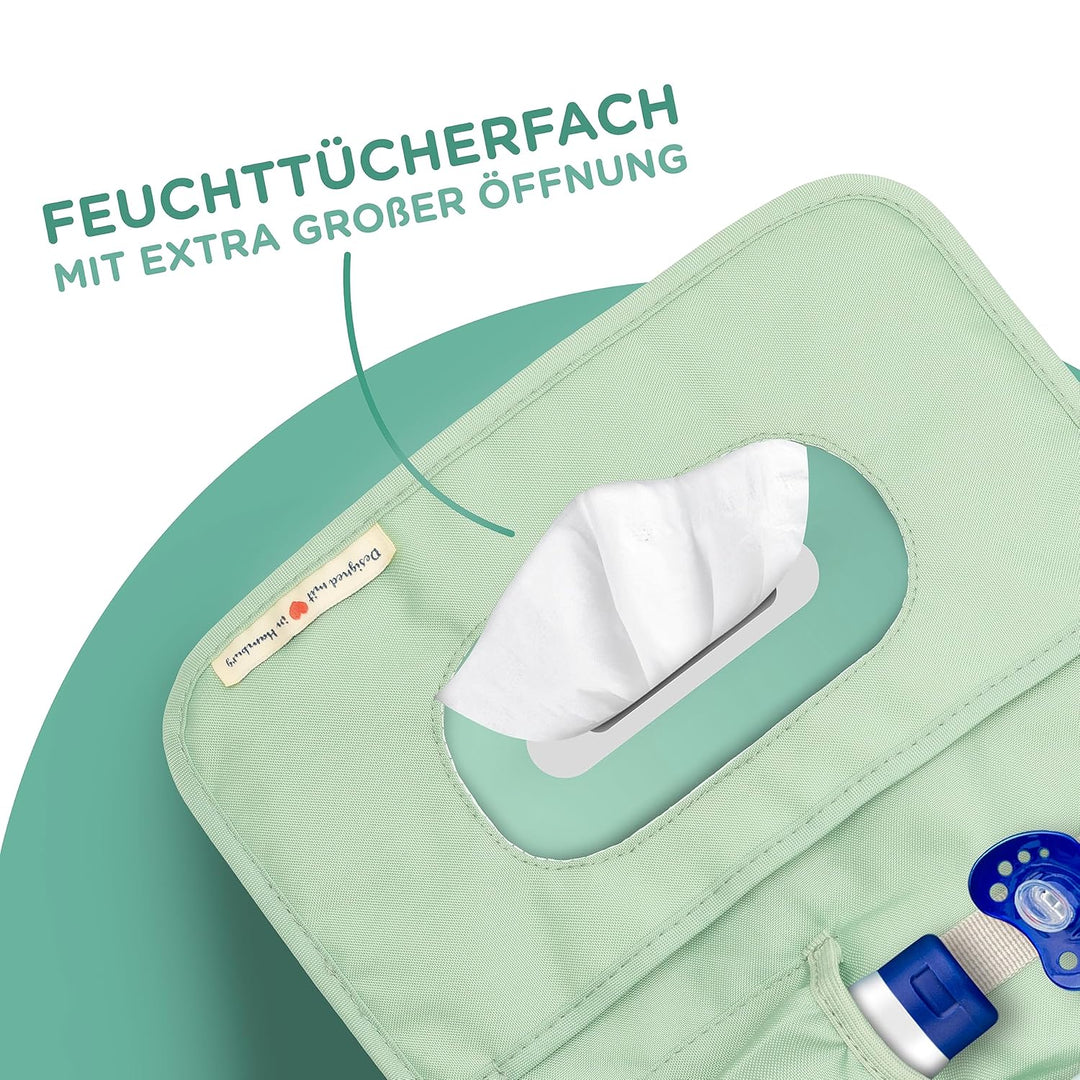 Jubi® Mint Windeltasche gesteppt mit Wickelunterlage für unterwegs mit extra viel Platz - Kleine Wic