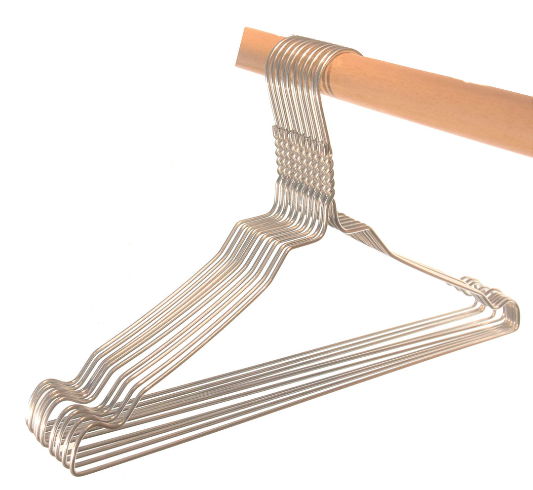 Hagspiel Kleiderbügel aus Metall, Drahtbügel aus hochwertige Zinkbeschichtung, mit Steg und Rockkerb