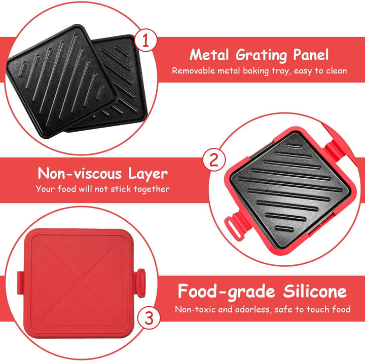 Sandwichmaker Mikrowelle, Mini Sandwichmaker für Mikrowelle und Backofen, Mikrowellen Sandwichtoaste