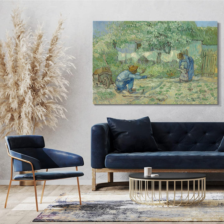 Printed Paintings Leinwand (80x60cm): Vincent Van Gogh - Erste Schritte, nach Millet 80x60 cm, 80x60