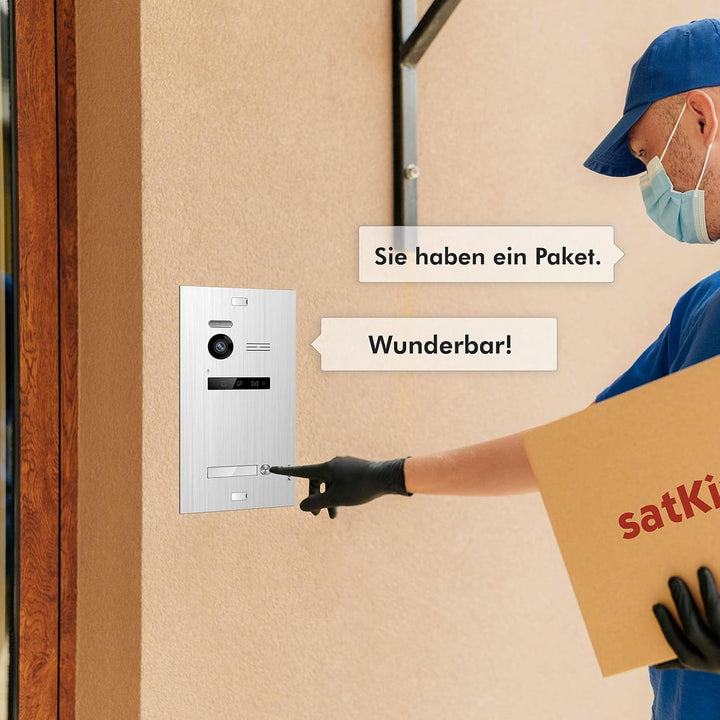 Balter EVO Gegensprechanlage mit Kamera und Klingel für 1 Familienhaus Haustür, Video Türsprechanlag