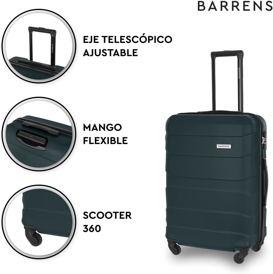 BARRENS Mittel Koffer | Aufgabegepäck | 66x46x26 cm | 60 L | Hochschlagfestes ABS-Material | Chiffri