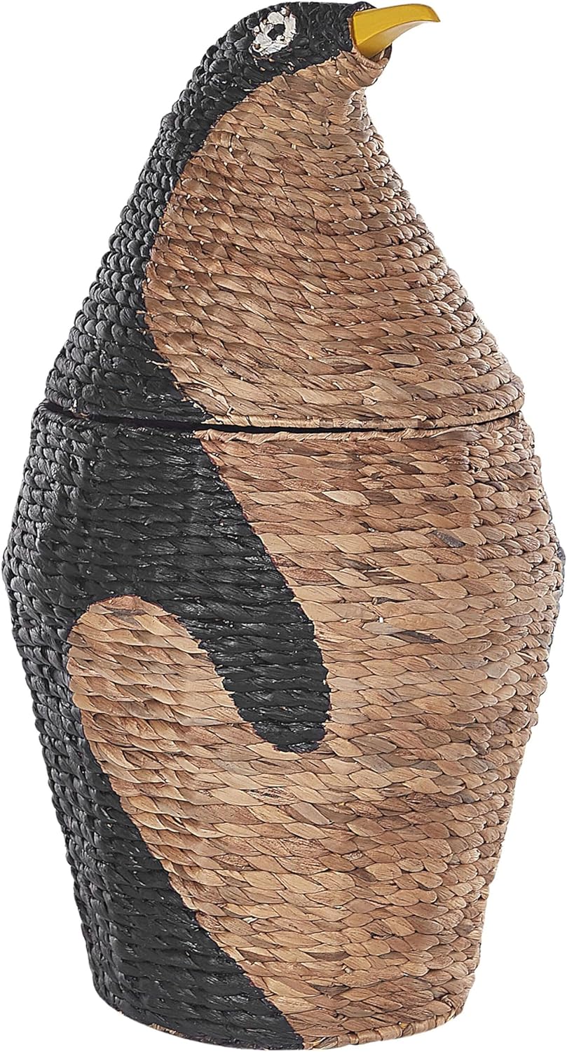Aufbewahrungskorb Wasserhyazinthe Pinguinform natürlich beige 68 cm Hadzabe