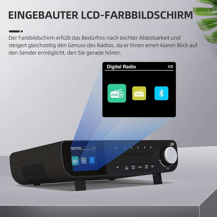 DAB Radio, LFF Küchenradio, DAB Digital Radio, DAB+ Radio Unterbau, Tragbares Küchen Radio Kabelgebu