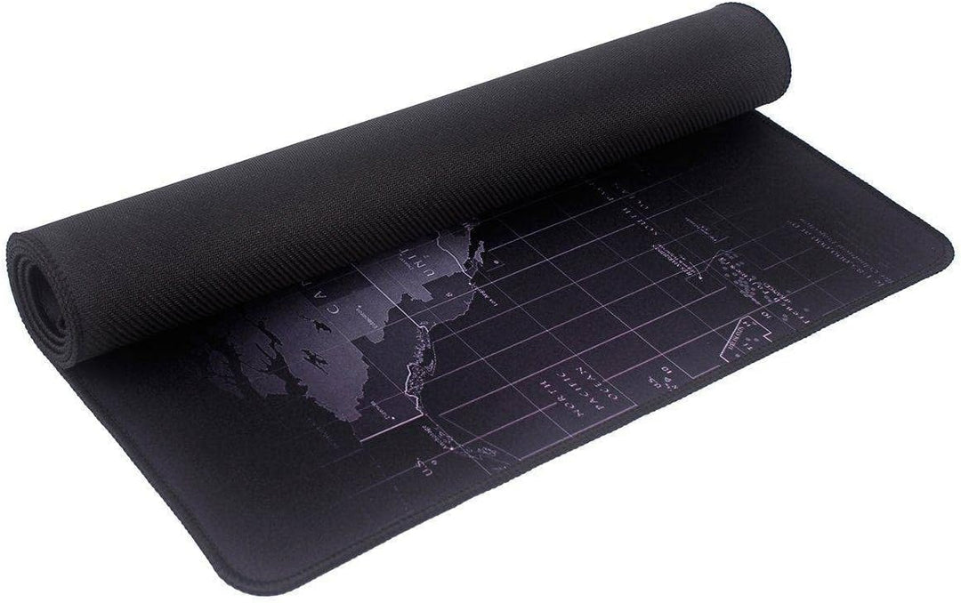 SUBBLIM World XL Mousepad schwarz Teppich Raton 90 x 40 cm Design Weltkarte