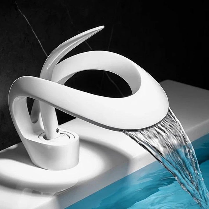 Weiβ Waschtischarmatur Badarmatur Wasserhahn Waschbecken Einhand Mischbatterie, Weiβ