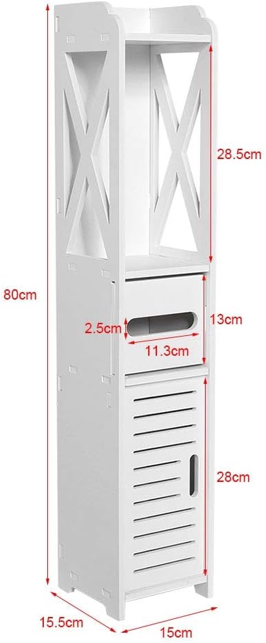 Ejoyous Schlanker Badezimmerschrank, Hoher Badezimmerschrank Boden Freistehend Eckschrank Schrank, f