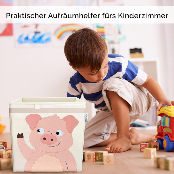 GLÜCKSWOLKE Aufbewahrungsbox Kinder - 15 Motive I Spielzeugkiste mit Deckel für Kinderzimmer I Spiel