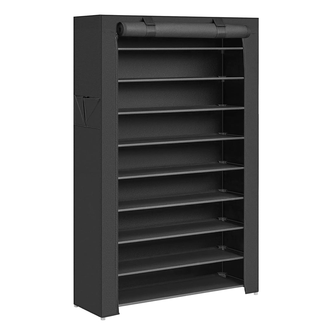 SONGMICS Schuhregal mit 10 Ebenen, 28 x 88 x 160 cm, Schuhschrank, Schuhaufbewahrung, mit staubdicht