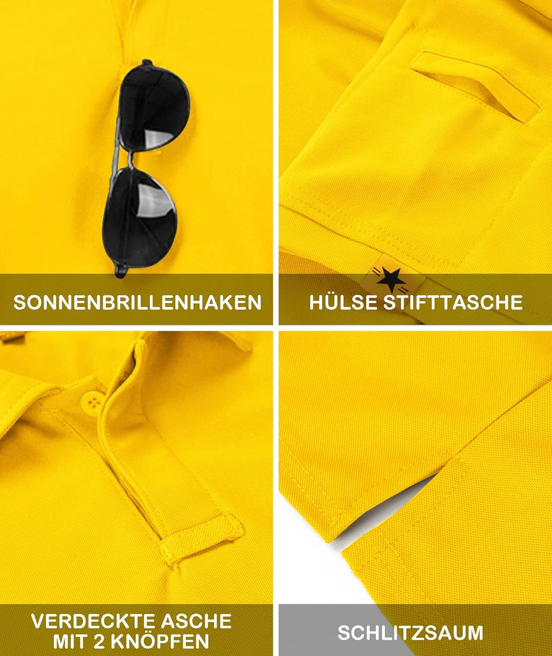JACKETOWN Herren Kurzarm Poloshirt Schnelltrocknend Atmungsaktives Tshirt Tennis Sommer Poloshirts M