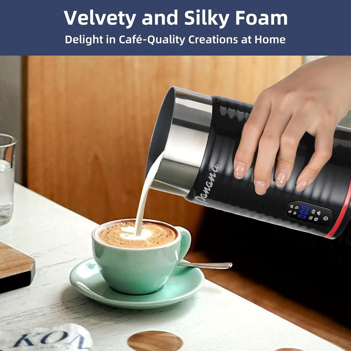 Panana Milchschäumer Kaffeezubereiter, 4-in-1 automatischer Schäumer und Milchdampfer, warmer & kalt