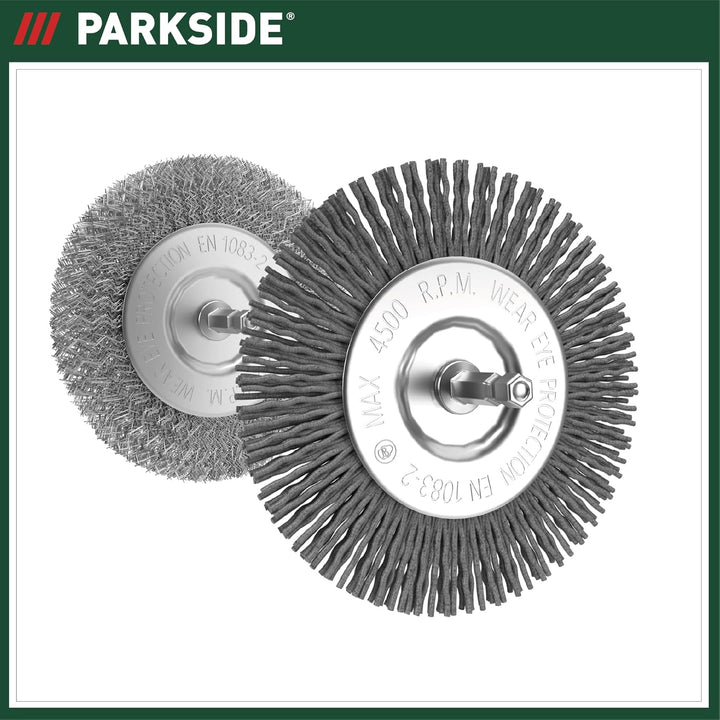 Parkside Metallbürste und Nylonbürste für Fugenbürste |Ersatzbürsten-Set zur Entfernung von Flechten
