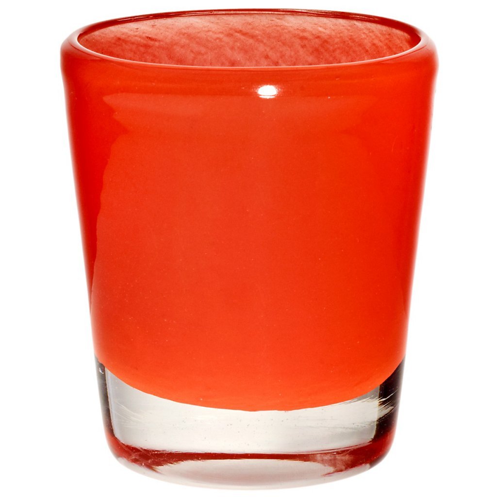 CRISTALICA Bouquet Vase Blumenvase Übertopf Colori Rot H 11 cm D 9,5 cm Handgefor Tischvase Tischdek