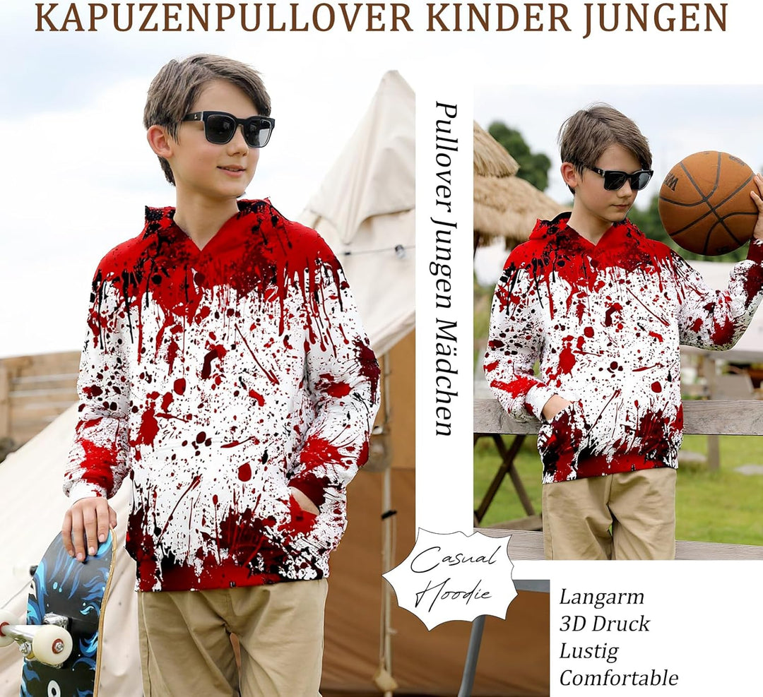 TUONROAD 3D Hoodie Kinder Jungen Mädchen Lustig Kapuzenpullover Langarm Sweatshirt Pullover 6-14 Jah