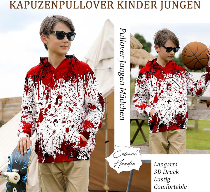 TUONROAD 3D Hoodie Kinder Jungen Mädchen Lustig Kapuzenpullover Langarm Sweatshirt Pullover 6-14 Jah