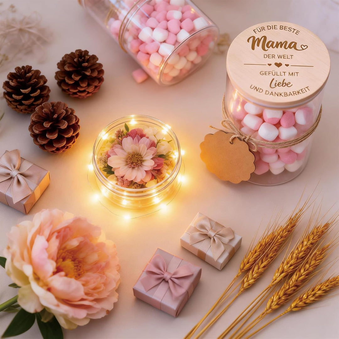Mama Geschenk, Glasdose mit Holzdeckel 800ml, Mama Geburtstagsgeschenk, Muttertagsgeschenk, Geschenk