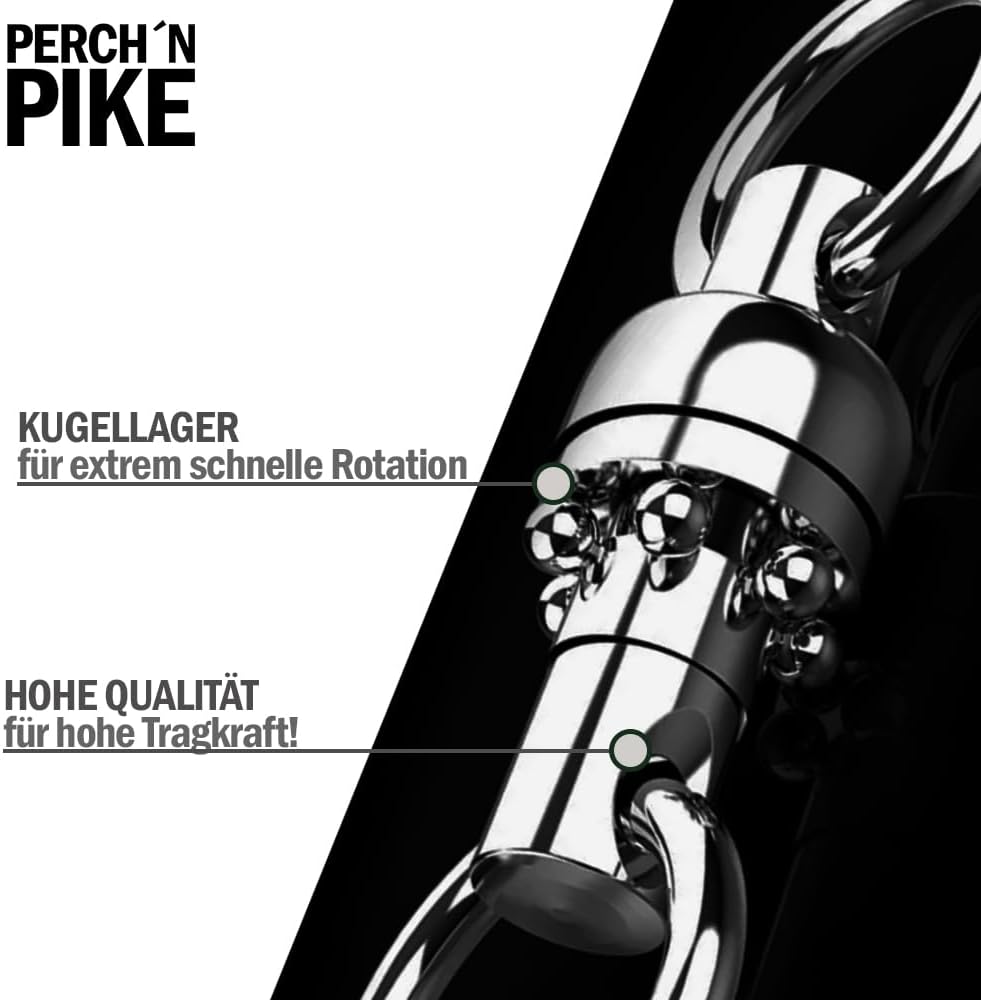 PERCH`N PIKE Highspeed Kugellagerwirbel aus Edelstahl, Crane Wirbel mit 14-190kg Tragkraft, Angelzub