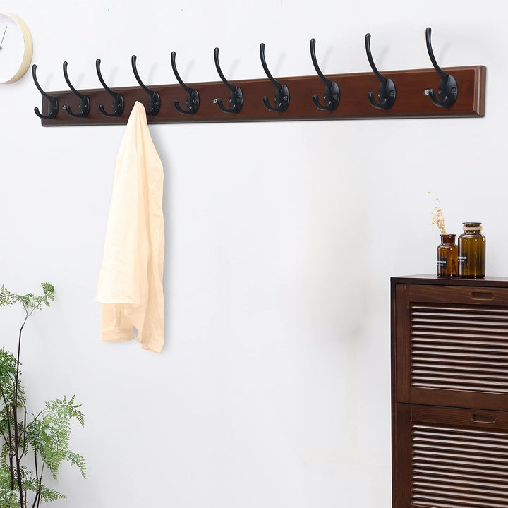 Dseap Garderobenleiste: 97cm lang robuste hakenleiste mit 10 haken, kleiderhaken wand, wandgarderobe