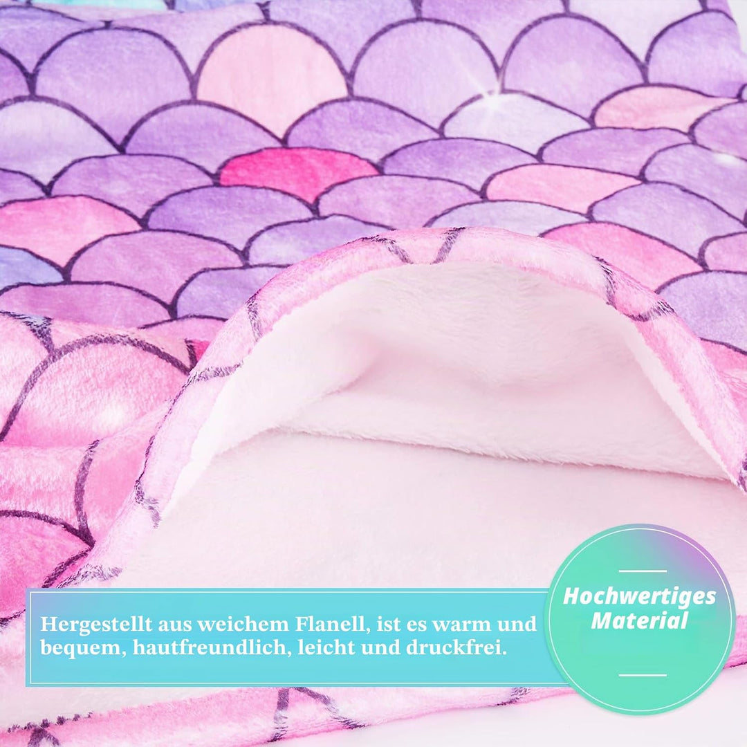 WERNNSAI Meerjungfrau Decke Erwachsene - Weiche Meerjungfrauen Decke 160 x 70 cm Weicher Flanell Mee