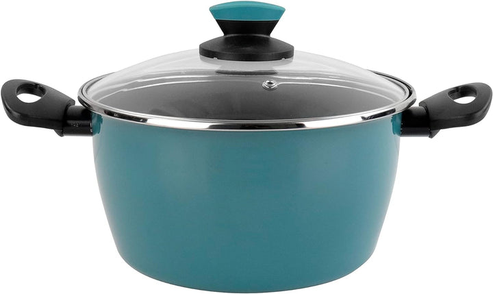 Magefesa Lotus Kochtopf, 20 cm, aus emailliertem Stahl, aussen, blau, antihaftbeschichtet, zweilagig
