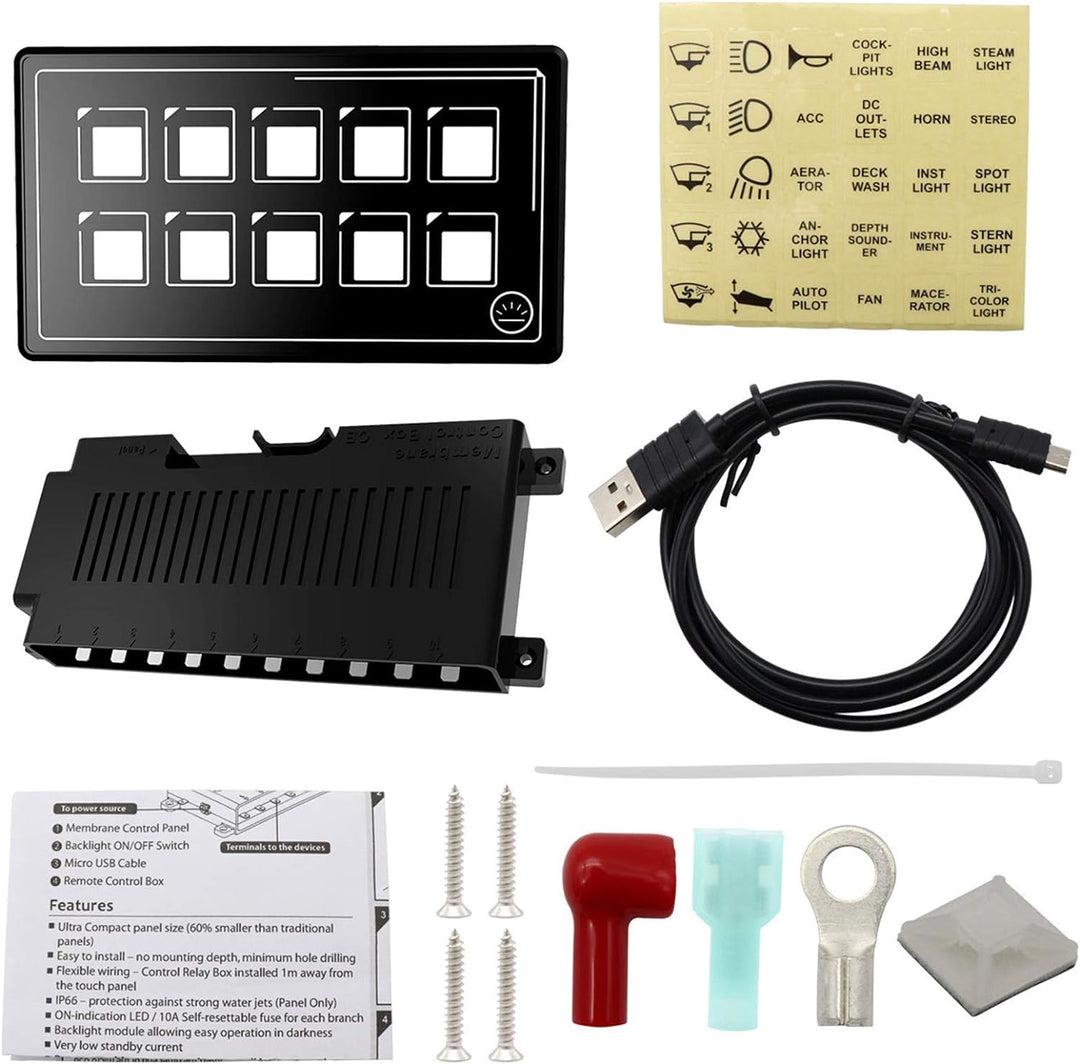Control Switch Panel，Yctze 10P Membran Control Switch Panel Bluetooth-APP-Steuerung mit Hintergrundb