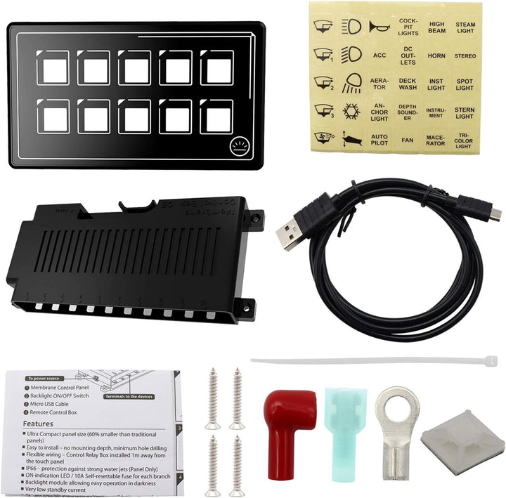 Control Switch Panel，Yctze 10P Membran Control Switch Panel Bluetooth-APP-Steuerung mit Hintergrundb