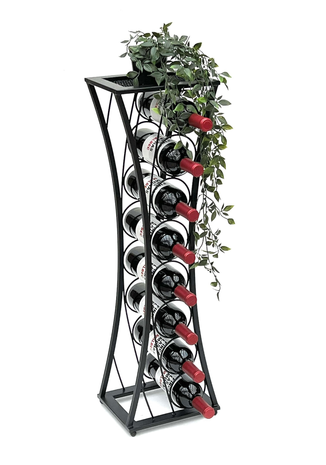DanDiBo Weinregal Metall Schwarz Stehend Mika 80 cm 96536 Flaschenregal Flaschenständer Flaschenhalt