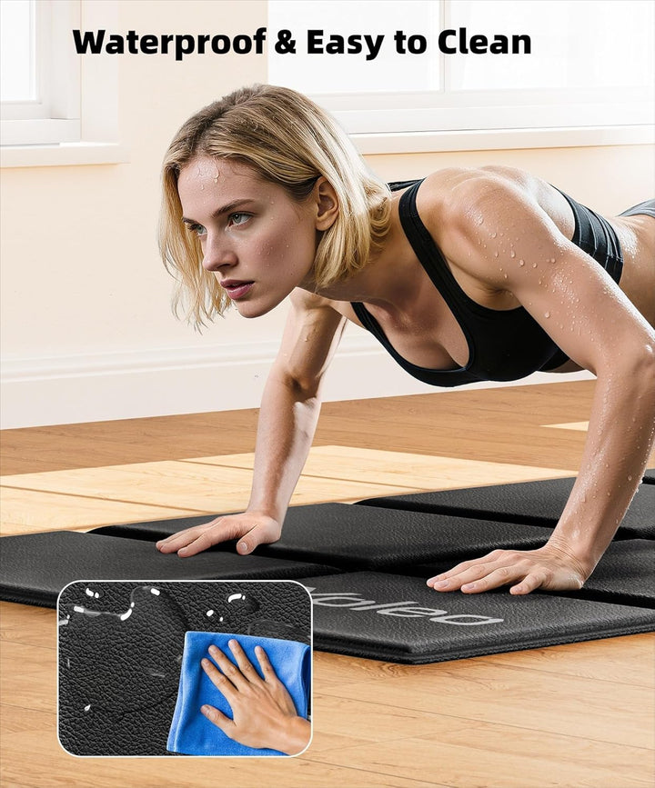Yoleo Faltbare Bodenschutzmatte-160x75cm Laufband Matte, Schalldämmend Rutschfester Bodenschutz für
