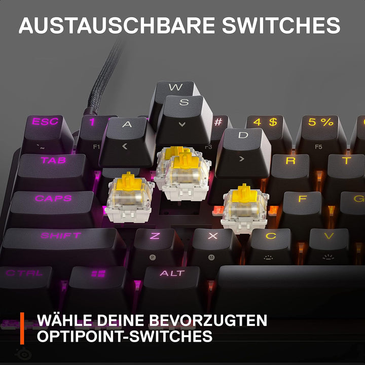 SteelSeries Apex 9 Mini - Mechanische Gaming-Tastatur - Optische Switches - 2-Punkt-Betätigung - Kom
