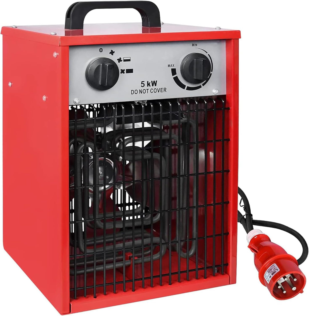 XMTECH Heizlüfter Elektroheizung 5kW 400V - Bauheizer Elektroheizer Heizstrahler Heizgeraet Heizgebl