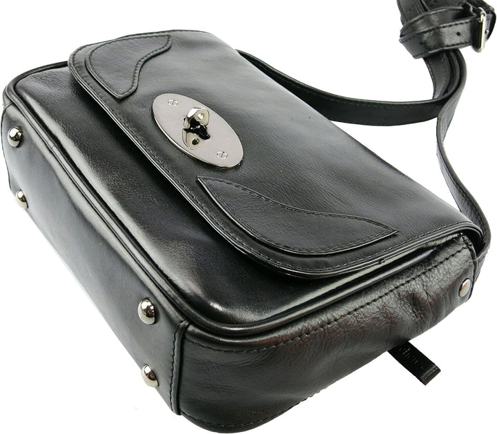 Gräs|chen Fräulein Annika Umhängetasche Leder 25 cm Schwarz, Schwarz