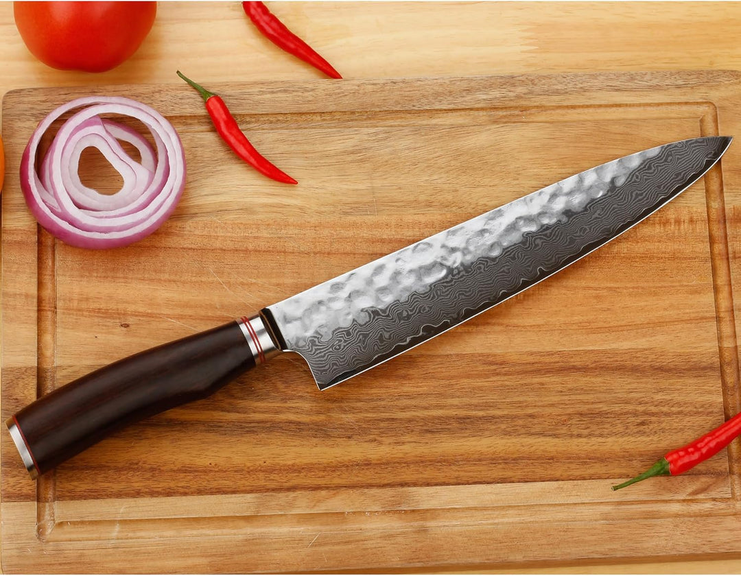 YOUSUNLONG Ebony Damastmesser Kochmesser Large - professionelles Kochmesser mit VG10 Damastklinge 30
